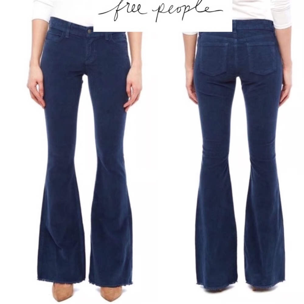 Free People Navy Flare Jeans